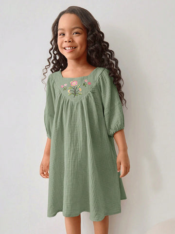 Maija Loose Casual Floral Print Dress For Young Girls