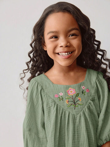 Maija Loose Casual Floral Print Dress For Young Girls