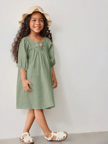 Maija Loose Casual Floral Print Dress For Young Girls