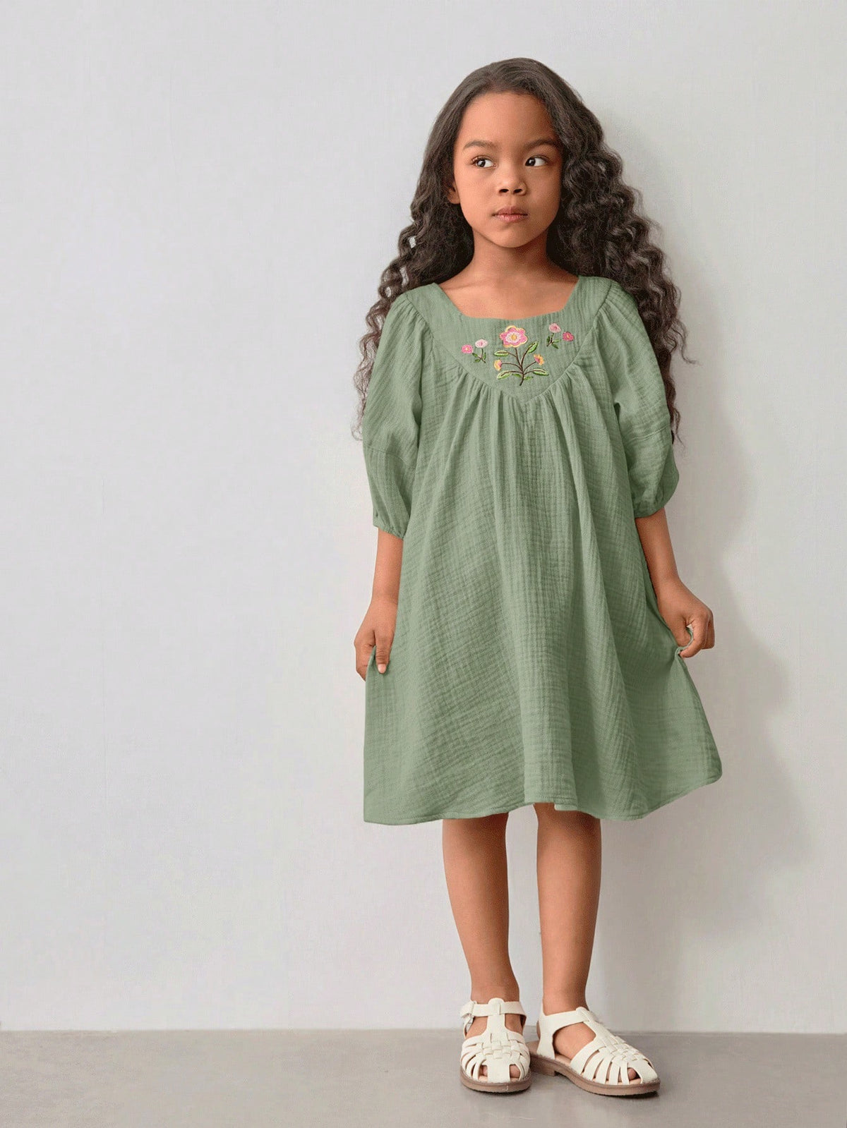 Maija Loose Casual Floral Print Dress For Young Girls