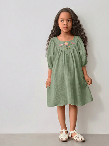 Maija Loose Casual Floral Print Dress For Young Girls