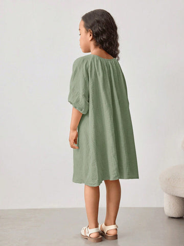 Maija Loose Casual Floral Print Dress For Young Girls