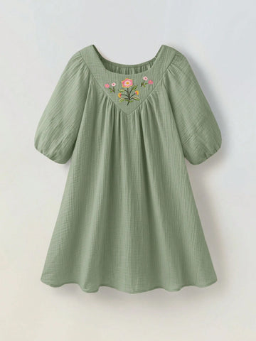 Maija Loose Casual Floral Print Dress For Young Girls