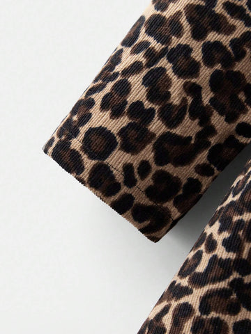 Maija Loose Casual Leopard Print Mini Dress For Young Girls