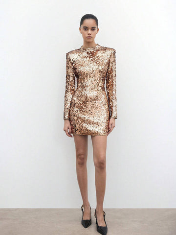 Maija New Black Coarse Tweed Short Dress, Autumn/Winter