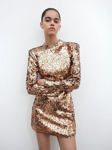 Maija New Black Coarse Tweed Short Dress, Autumn/Winter