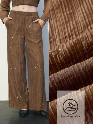 Maija Women Brown Solid Color Pocket Simple Casual Long Pants