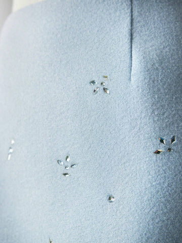 Maija Women Elegant High Waist Rhinestone Decor A-Line Skirt, Autumn/Winter