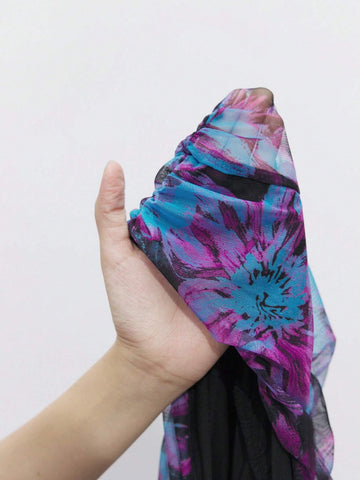 Maija Women Floral Print V-Neck Long Sleeve Ruched Fitted Mini Dress