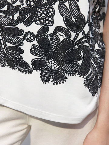 Women Summer Casual Floral Print T-Shirt