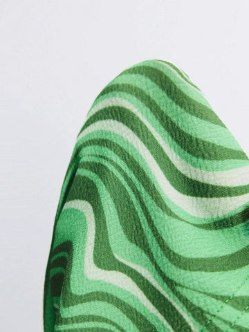 Maija Women's Autumn Marble Print Sweet Collar Long Sleeve Mini Dress, Fashionable