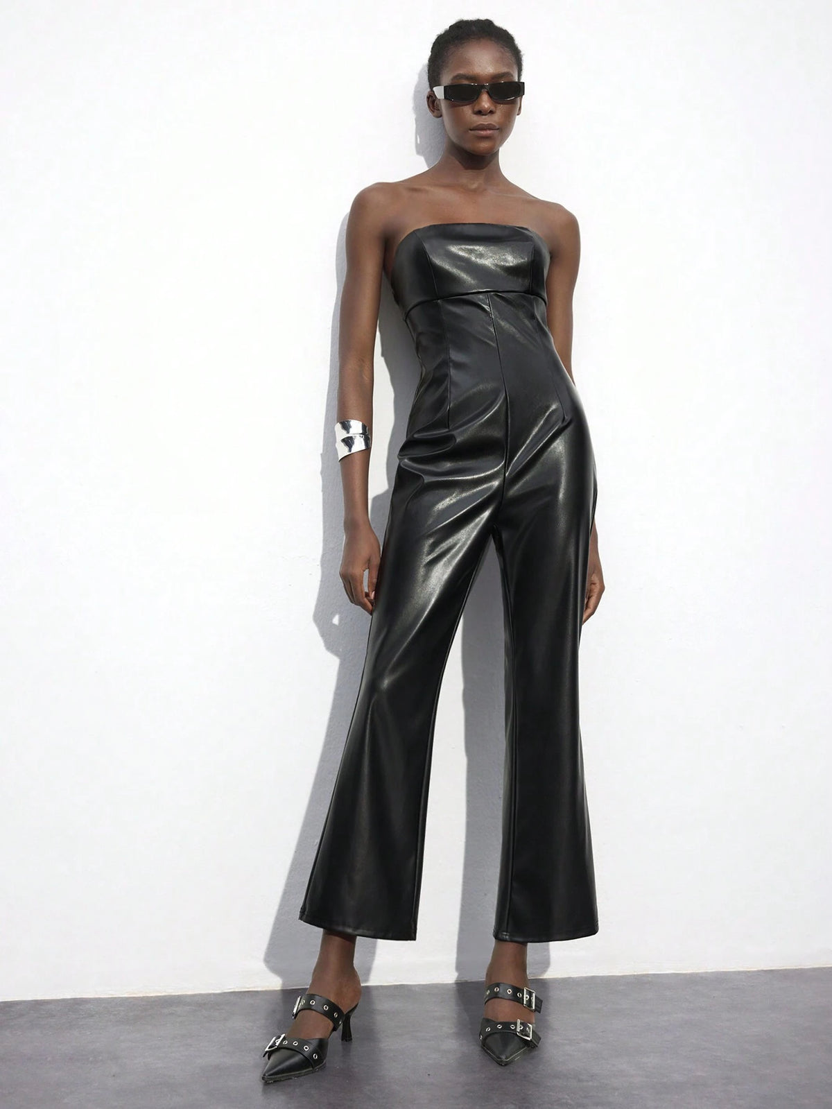 Maija Women's Black Bandeau Jumpsuit, Versatile Urban Modern Chic Design, Autumn/Winter