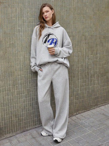 Maija Women's Casual Elastic Waist Relaxed Fit Long Sweatpants, Grey, Autumn/Winter