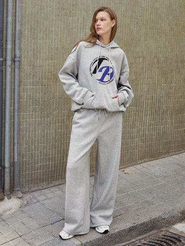 Maija Women's Casual Elastic Waist Relaxed Fit Long Sweatpants, Grey, Autumn/Winter