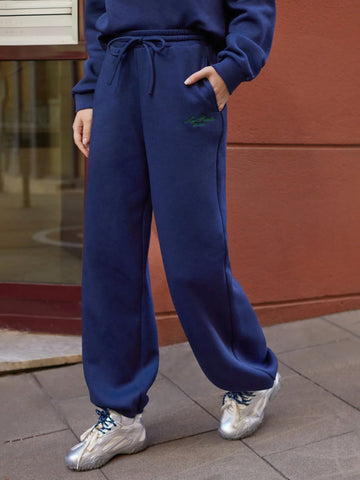 Maija Women's Letter Print Drawstring Waist Pockets Casual Sweatpants