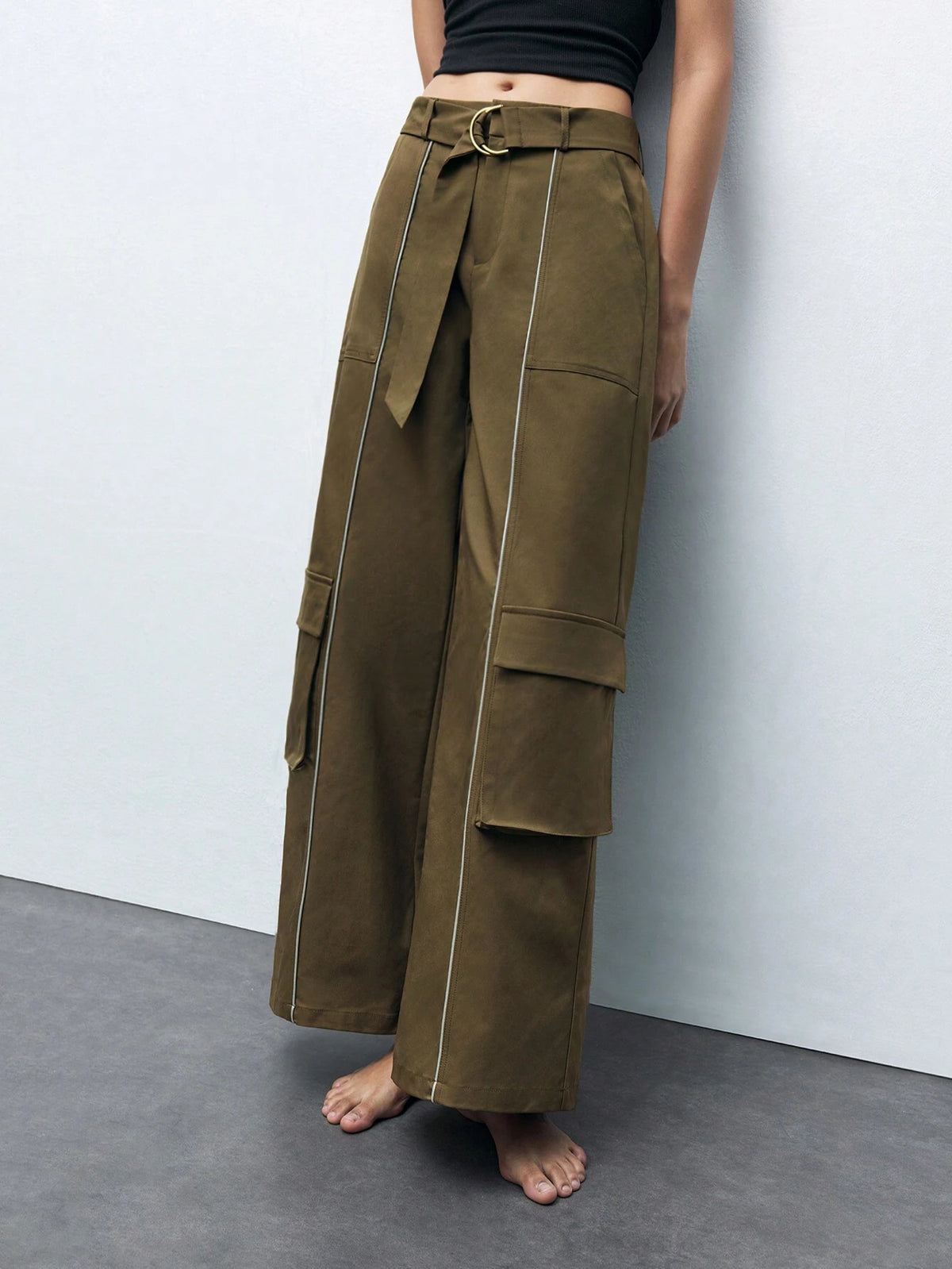 Maija Women's Loose Fit Wide Leg Casual Pants With Pockets
