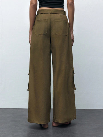 Maija Women's Loose Fit Wide Leg Casual Pants With Pockets