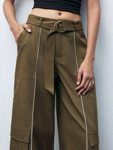 Maija Women's Loose Fit Wide Leg Casual Pants With Pockets