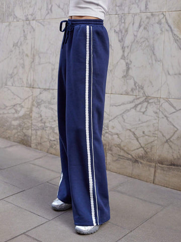 Maija Women's Tie-Waist Side Stripe Loose Casual Sweatpants