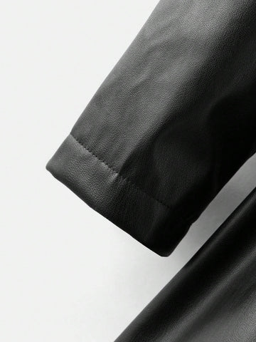 Young Girl Bodycon Casual Lapel PU Leather Belt Waist Dress