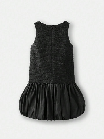 Young Girl Casual Patchwork Floral Bud Dress