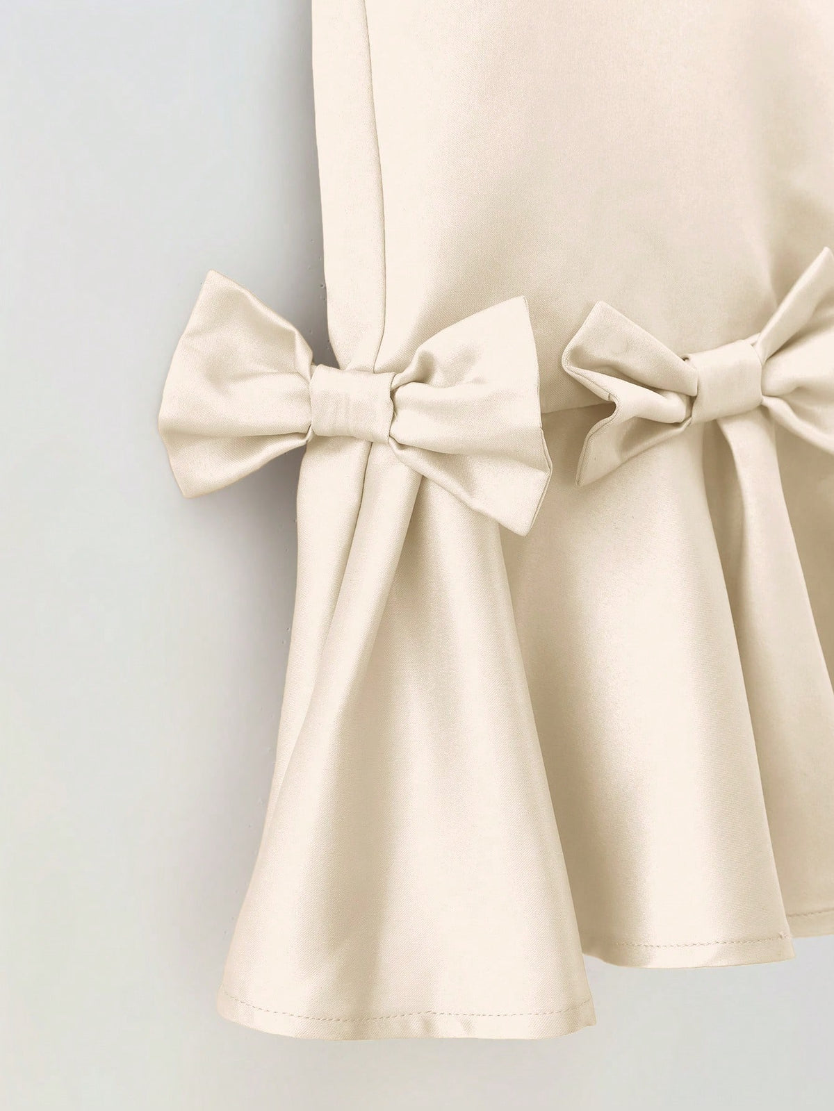 Young Girl Casual Round Neck Bow Decor Jumpsuit Dress Young Girl