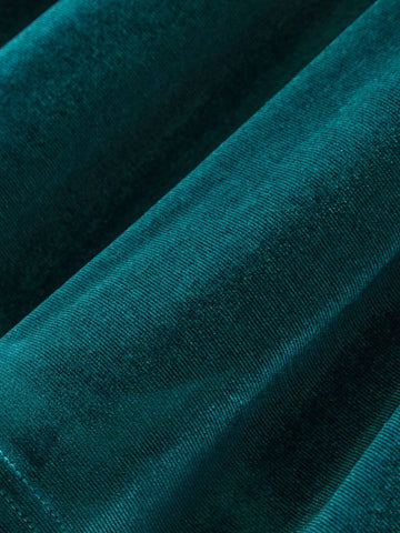 Young Girl Casual Velvet Short Sleeve Bow Tie Mini Dress