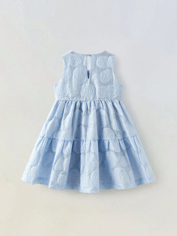 Young Girl Loose Casual 3D Floral Dress