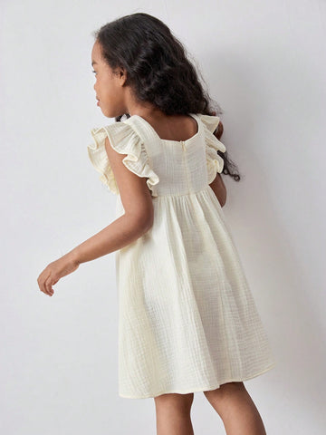 Young Girl Loose Casual 3D Floral Pattern Dress