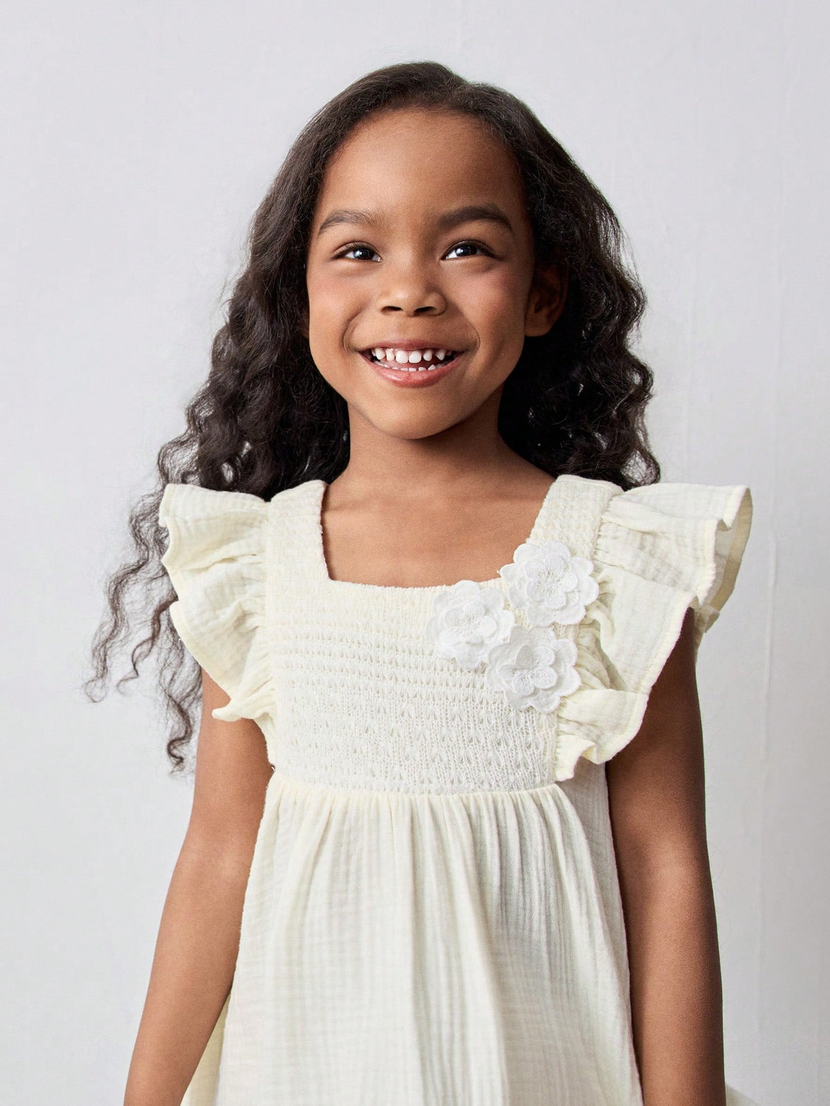 Young Girl Loose Casual 3D Floral Pattern Dress