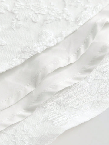 Young Girl Loose Casual Bowknot Decor Puff Sleeve Dress