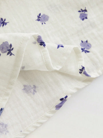 Young Girl Loose Casual Hollow-Out Back Floral Pattern Dress