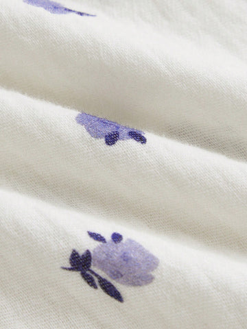 Young Girl Loose Casual Hollow-Out Back Floral Pattern Dress