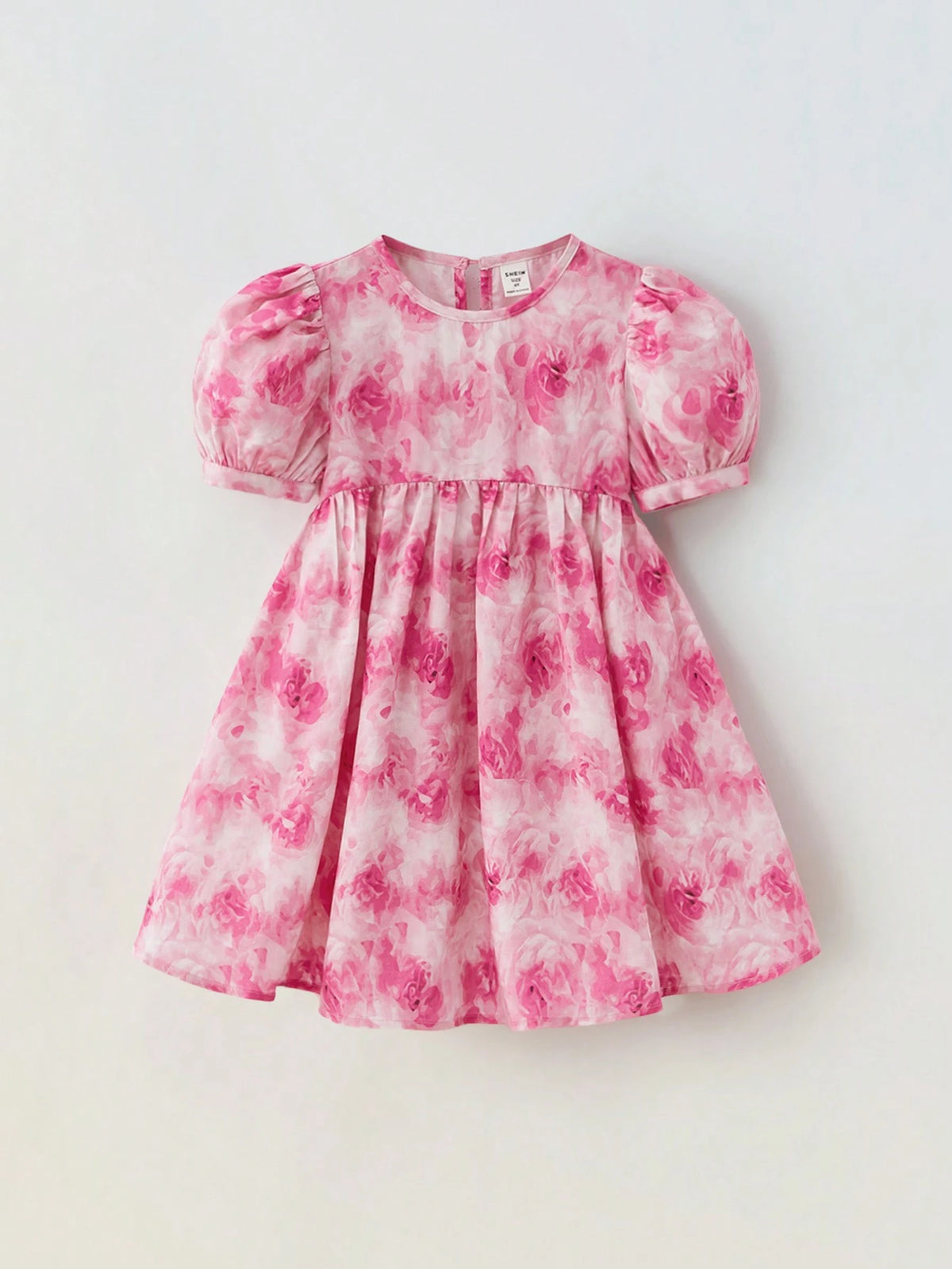 Maija Young Girl Spring Summer Valentine's Day Elegant Tie Dye Rose Swing Dress