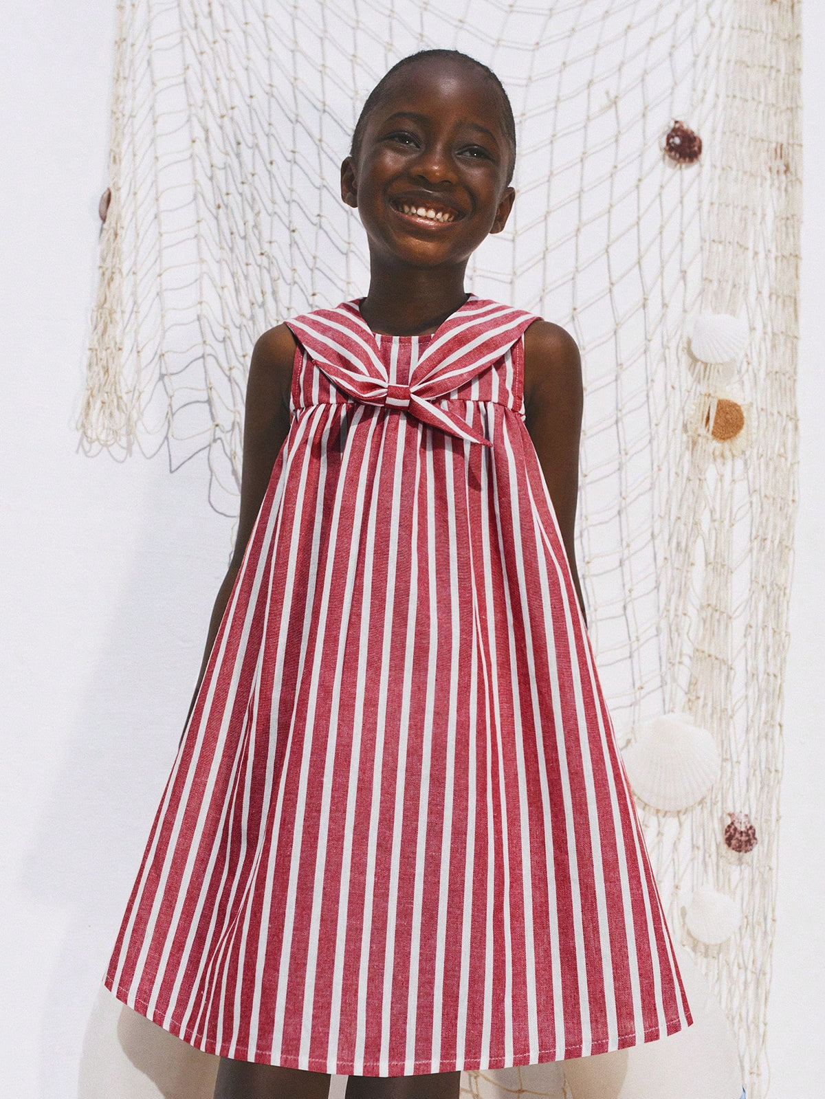 Young Girl Summer Casual Striped Sleeveless Dress