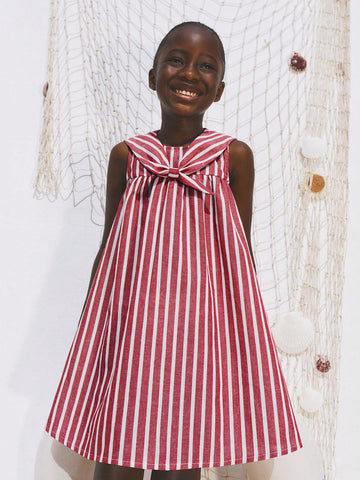 Young Girl Summer Casual Striped Sleeveless Dress