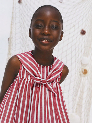 Young Girl Summer Casual Striped Sleeveless Dress