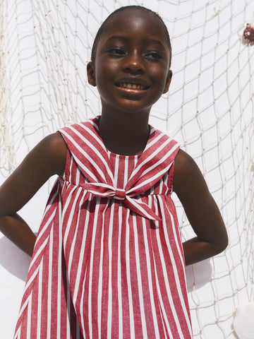 Young Girl Summer Casual Striped Sleeveless Dress