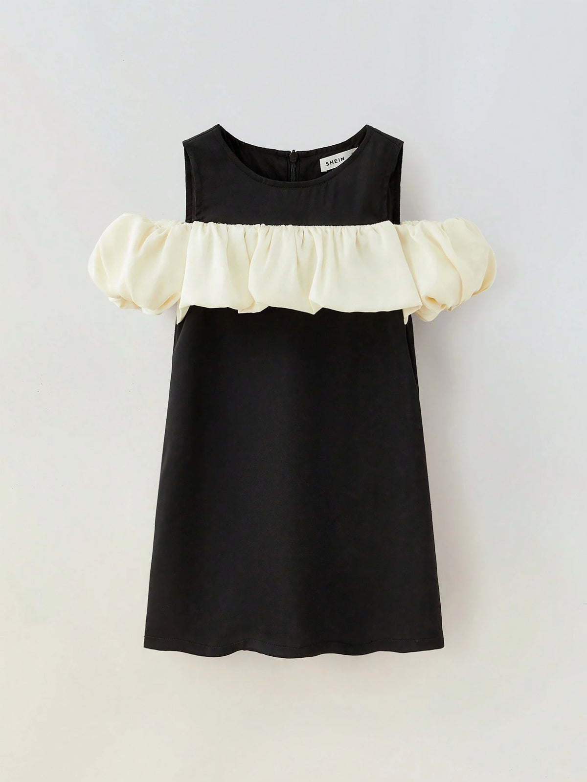 Maija Young Girl's Casual Color Block Puff Sleeve Dress