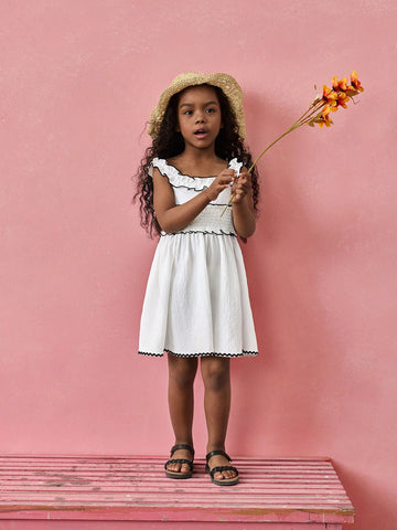 Young Girl's Fashion Simple Casual Dress, Suitable For Outings, Homewear, Back To School, Vacation, Parties, Weddings, All-Occasion Versatile Dress