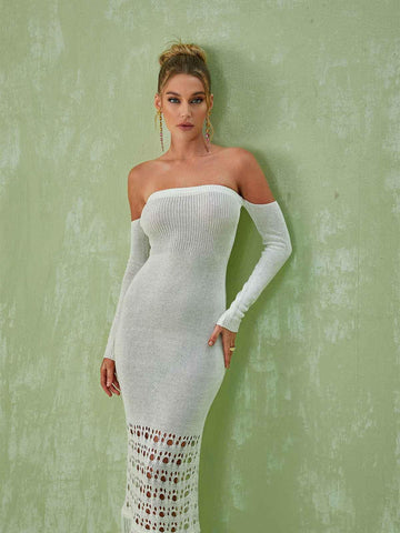 Malti Off Shoulder Fringe Maxi Dress