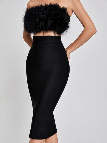 Mariam Bandage Pencil Skirt In Black