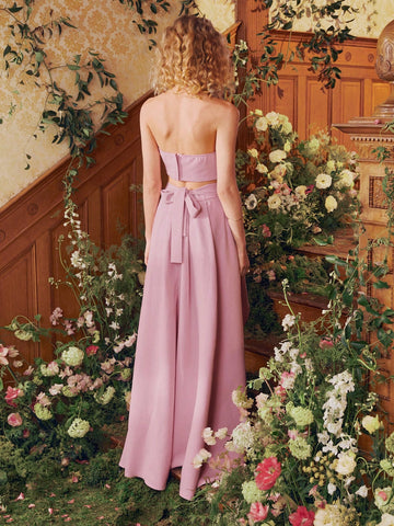 Marush Crop Top & Skirt-Shorts Set