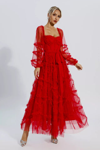 Maryam Apricot Wedding Bridesmaid Maxi Dress