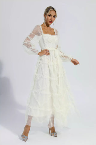 Maryam Apricot Wedding Bridesmaid Maxi Dress