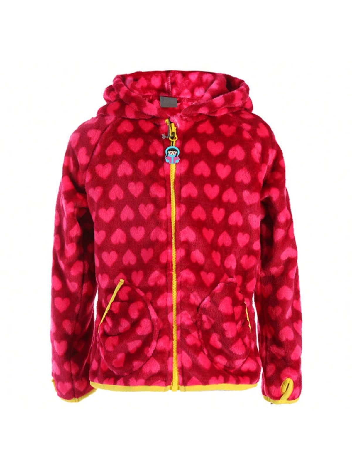 Young Girl Fleece Lined Hooded Sweatshirt Jacket, Warm Sports Outfit
