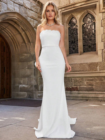 Mermaid Hem Tube Wedding Dress
