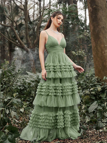 Mesh Backless Cami Pastel Dress