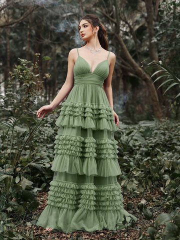 Mesh Backless Cami Pastel Dress