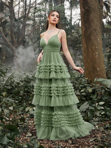 Mesh Backless Cami Pastel Dress